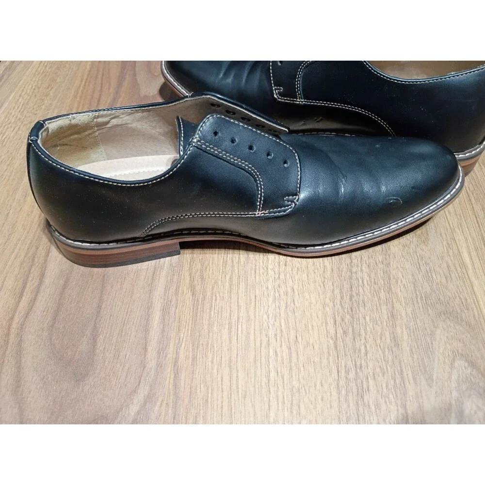 Dexter Men's Comfort Memory Foam Black Faux Leather Oxford Shoes Size 10.5